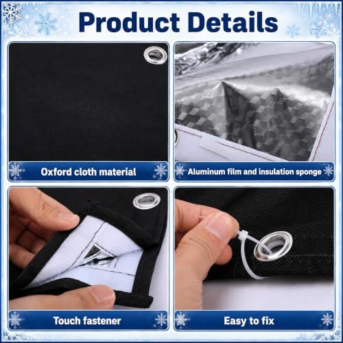 30"W x 24"H 3-Way Opening Backflow Preventer Insulation Cover (5°F), Black - Image 3