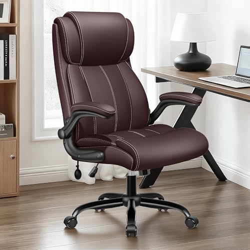 BESTFAIR Ergonomic High Back Office Chair, Adjustable Lumbar, Coffee 4 Pack - Image 2