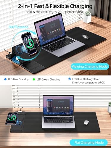 Mouse Pad with Magnetic Wireless Charging & Adjustable Phone Stand - Image 2