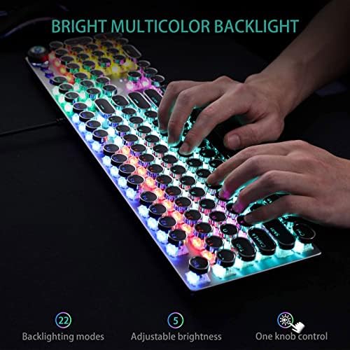 AULA F2088 Typewriter Style Mechanical Gaming Keyboard Wired, 104 Keys - Image 2
