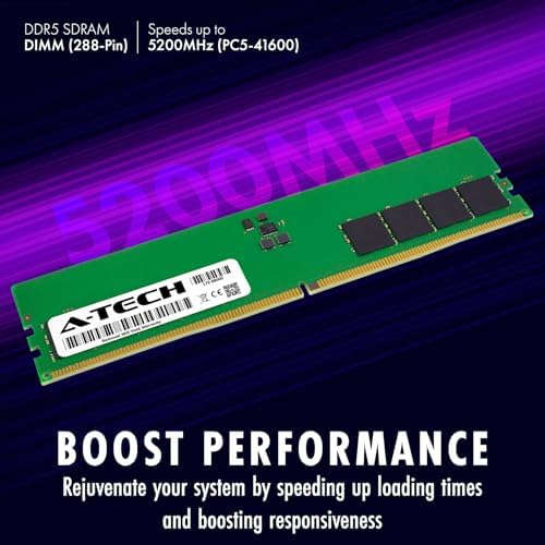 A-Tech 64GB Kit (2x32GB) DDR5 5200MHz PC5-41600 CL42 UDIMM 2Rx8 Dual Rank 1.1V Non-ECC Unbuffered DIMM 288-Pin Desktop PC/Computer RAM Memory Upgrade Modules - Image 2