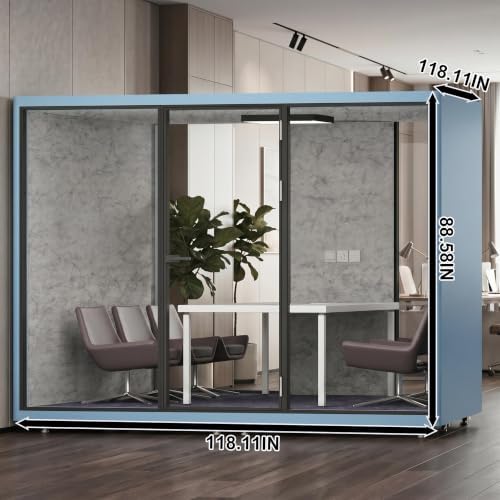 Soundproof Office Pod with 6 Person Enclosed Structure (Blue) - Image 2