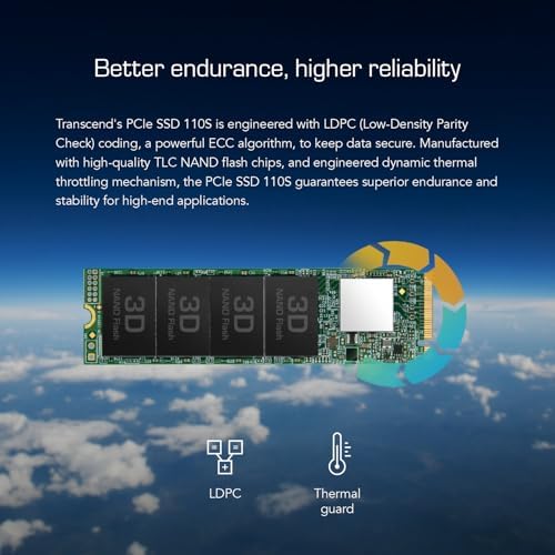 Transcend 512GB MTE110S PCIe 3.0 M.2 2280 SSD, 1700MB/s, Low Power - Image 7