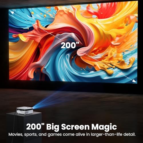 Mini Projector, NICPOW Upgrade Portable Outdoor Movie Projector, 1080P and 200" Supported Small Projector Compatible with TV Stick, Phone, PS5, HDMI, USB for Home, Bedroom, Gaming, Outdoor Use - Image 3
