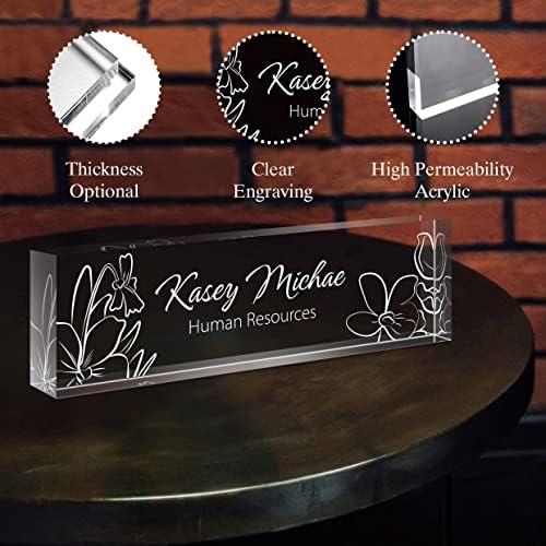Gowelly Office Engraved Acrylic Name Plate For Desk |Desk Name Plate Personalized| Custom Employee Appreciation Gifts |Office Gifts for Women, Boss, Employee, Teacher, Manager |staff appreciation gift - Image 5
