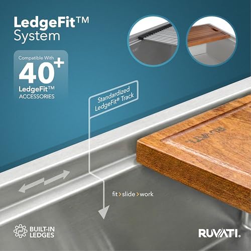 Ruvati 33x22-in 16-Gauge Workstation Topmount Kitchen Sink - RVH8003 - Image 4