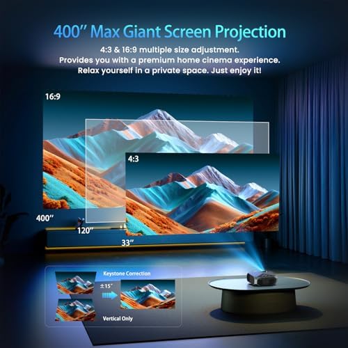 [Compatible with Netflix/High Brightness] Smart Projector with WiFi 6 and Bluetooth 5.3, 4K Outdoor Movie Projector with Prime Video/YouTube, Portable Proyector Compatible with HDMI/USB/iOS/Android - Image 6
