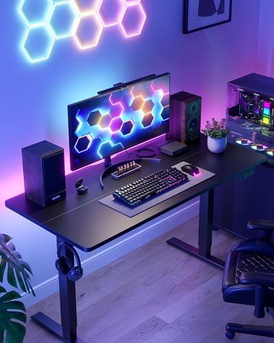 DESINO Standing Desk, 40 × 24 Inches Electric Height Adjustable, Sit and Stand Up, Computer Office Desk with Splice Board, Black Frame/Black TOP - Image 2