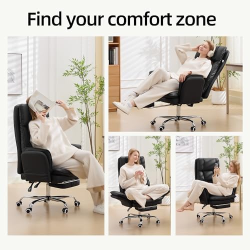 TonghuaS Big and Tall Cross Legged Office Chair, Flip Armrests ＆ Foot Rest - Image 3