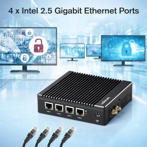 Fanless Firewall Appliance Intel J3710 4C/4T, Firewall Mini PC, 4 x Intel i226 LAN Ports, Network Gateway, Soft Router, Support PF-Sense/OPN-Sense, AES-NI (8GB RAM 128GB SSD) - Image 3
