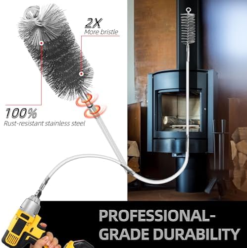 Drill-Powered Chimney Brush & Tube Cleaning Brush Kit - Image 3