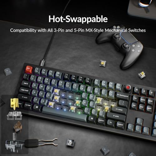 Keychron V6 8K Full Size Wired Mechanical Keyboard with Programmable Knob, 8000 Hz Polling Rate, OSA PBT Keycaps, Hot-swappable Banana Switchs, RGB Backlit for Mac Windows Linux - Image 7
