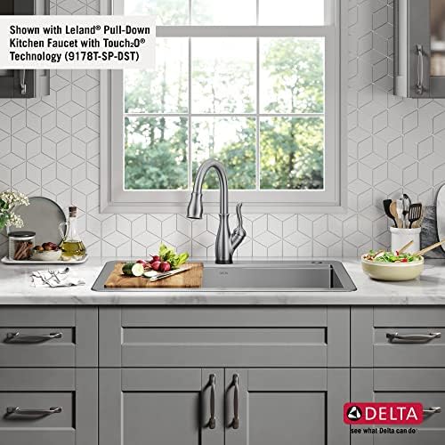 DELTA FAUCET 95A9032-T33D-SS Lorelai Workstation Kitchen Sink Drop-In Top Mount 16 Gauge Stainless Steel Double Bowl with WorkFlow Ledge and Chef’s Kit of 8 Accessories, 33 Inch - Image 4