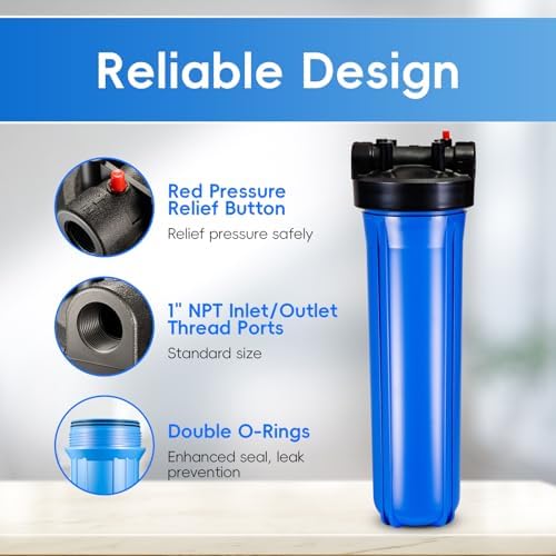 iSpring WGB12B 1-Stage Whole House Water Filtration System w/ 20” x 4.5” Carbon Block Filter - Reduces up to 99% Chlorine - Image 3