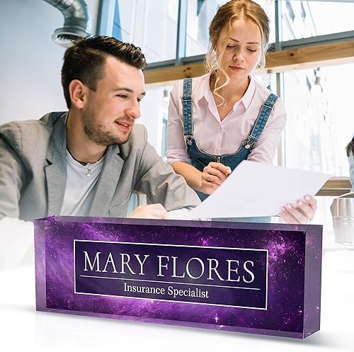 Custom Name Plate for Desk, Desk Name Plate Personalized Acrylic Office Desk Decor for Women and Men, Employee Appreciation Gifts Office Gifts for Boss, Manager, Teacher, Nurse - Image 2