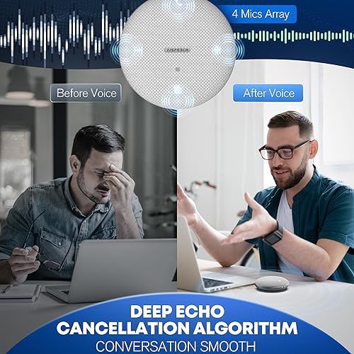 Conference Speaker and Microphone for Online Meetings and Remote Work, Gray - Image 4
