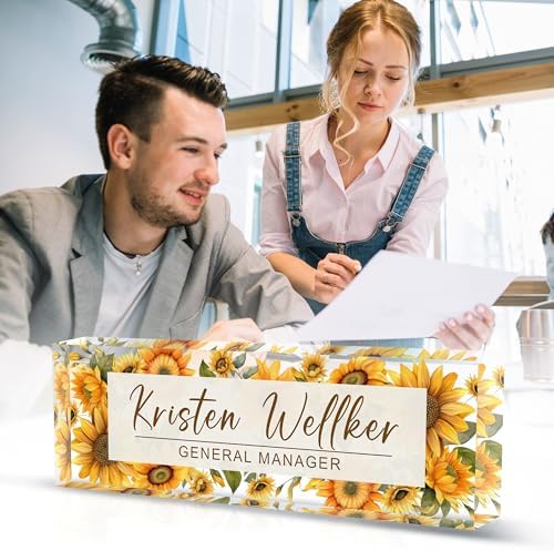 Name Plate for Desk, Custom Office Desk Decor The Office Gifts for Women Men, Employee Appreciation Gifts for Boss, Manager, Teacher, Nurse - Image 2