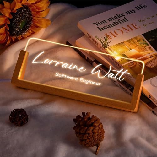 Custom Desk Name Plate,Light Up Acrylic Office Sign, Personalized Gift for Boss Coworker Teacher, Employee Appreciation Award, Home Office Decor - Image 4