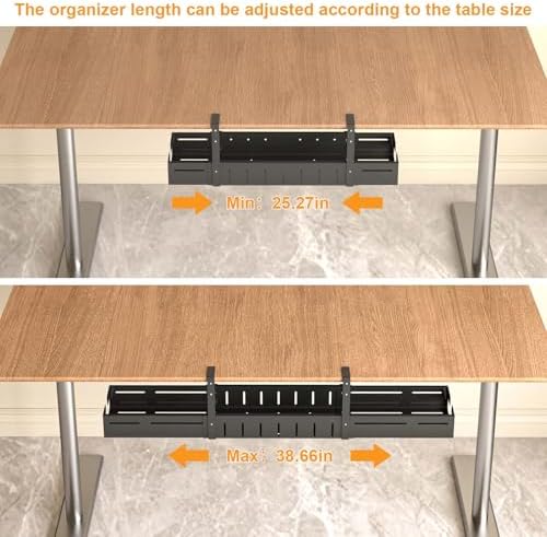 REALINN Under Desk Cable Management Tray Black - Image 4