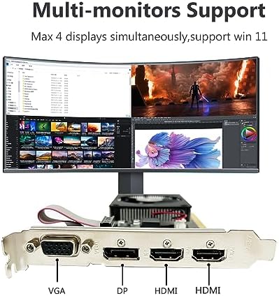 QTHREE GeForce GT 730 4GB Graphics Card,2X HDMI, DP,VGA,DDR3,64 Bit,Low Profile Video Card for PC,Computer GPU,PCI Express X8,SFF,DirectX 12,Support Winows 11 - Image 4