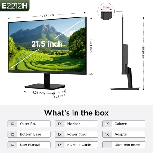 KOORUI 22 Inch Computer Monitor FHD 120Hz VA VESA Low Blue Light, E2212H - Image 6