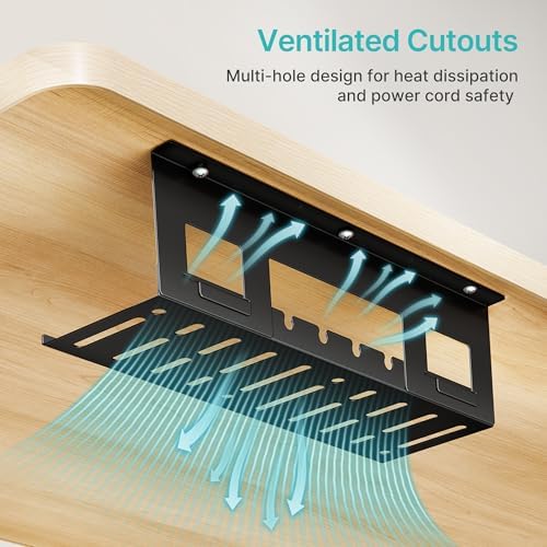 PEGZONE Under Desk Cable Management Tray, 15.7'' Screw-Mount Steel Rack - Image 6
