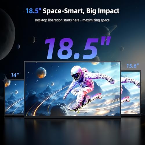 EVICIV Portable Monitor 18.5” 120Hz, 125% sRGB FreeSync 1ms Gaming Monitor - Image 2
