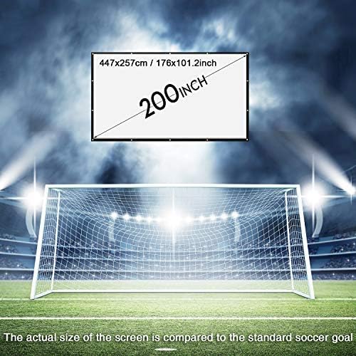 NIERBO 200 Inch Large Huge Projector Screen Big 16:9 3D Movie Screen of Thick Canvas Material Projection Screen HD for Outdoor Indoor Home Theater Church with a Black Projector Bag Not Include Mount - Image 2