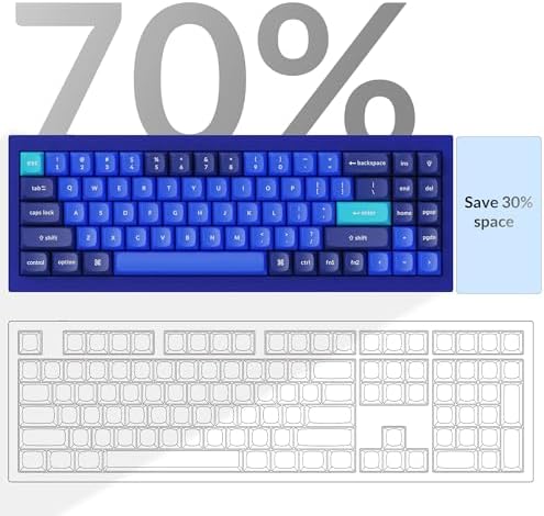 Keychron Q7 Wired Custom Mechanical Keyboard, 70% Layout QMK/VIA Programmable Macro with Hot-swappable Gateron G Pro Blue Switch Double Gasket Compatible with Mac Windows Linux - Navy Blue A - Image 3