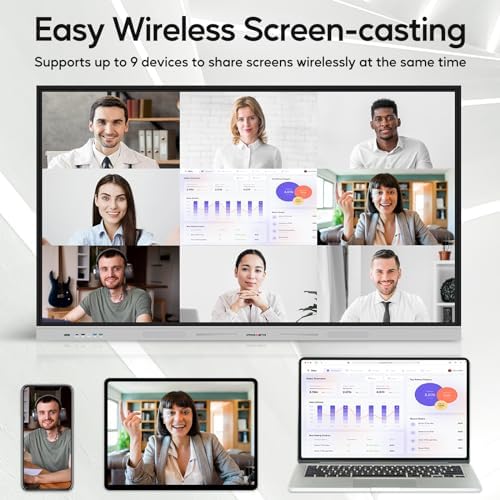 Smart Board | 75" Interactive Whiteboard | 4K UHD | Android 14 | 8+128GB | Digital Whiteboard, Electronic White Board for Classroom Home Office | Wall Mount Included - Image 6