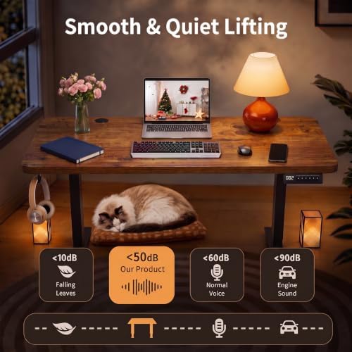 farexon 55x24In Electric Adjustable Standing Desk with Mouse Pad, Brown - Image 6