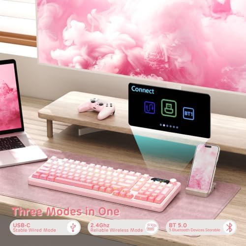 RK ROYAL KLUDGE S98 Wireless Mechanical Keyboard with TFT Screen & Knob - Image 3