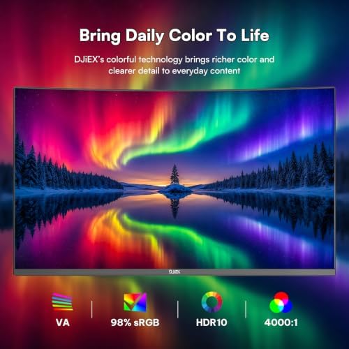 24 Inch Curved Monitor FHD 1080P 100Hz, VA Panel for Computer, 3000R - Image 3