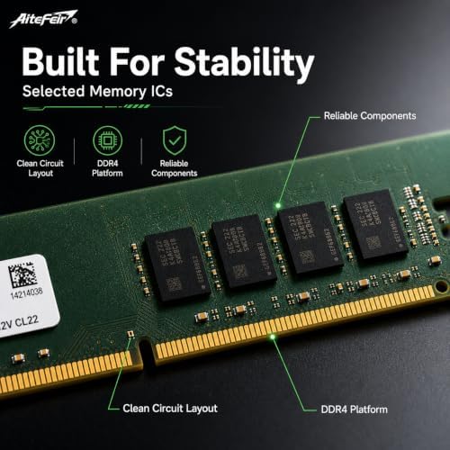 Altefeir 16GB DDR4 3200MHz Desktop RAM, 1.2V Low Voltage PC Memory Module for Gaming/Office/Workstation, Compatible with Intel & AMD Motherboards, Plug and Play Stable Performance - Image 7
