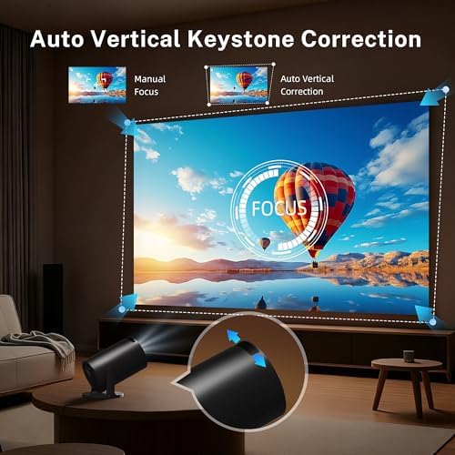 [Built-in Apps & 2025 Upgraded] Mini Projector with Wi-Fi 6 & Bluetooth 5.4, 1080P 4K Support Full HD, Auto Keystone 360° Portable Home Cinema Smart Projector for iOS/Android X1 - Image 3