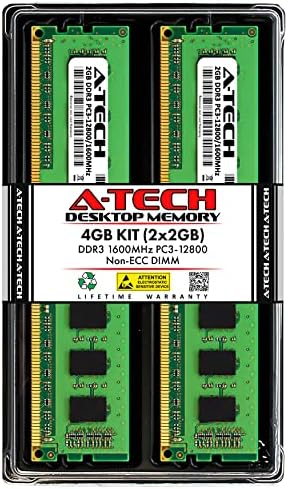 A-Tech 4GB Kit (2x2GB) RAM for Dell OptiPlex 9020, 9010, 7020, 7010, 3020, 3010, XE2 (USFF/SFF/MT/DT) | DDR3 1600 MHz DIMM PC3-12800 UDIMM Memory Upgrade by A-TechComponents
