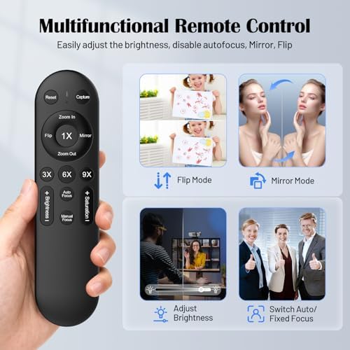YQE 4K Webcam with Tripod, UHD Web Cam with Microphone, PDAF Autofocus Webcam with Remote Control, Privacy Cover, USB Type-A & A-to-C Adapter Computer Camera for Calling, Zoom/Teams/Facetime/Switch 2 - Image 6