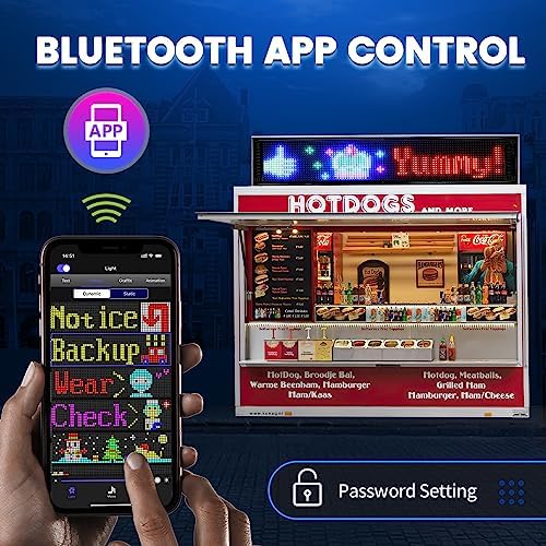 Rayhome Large Programmable LED Sign, 37''x8'' Flexible Indoor LED Store Sign with Remote, Scrolling Bluetooth APP Control Custom Text Pattern Animation digital Display for Store School Hotel - Image 5