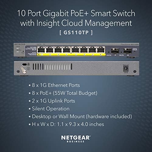 NETGEAR 10-Port PoE Gigabit Ethernet Smart Managed Network Switch (GS110TP) - Image 2