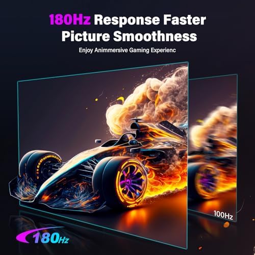 2K 180Hz Portable Gaming Monitor, 23.8" 2560x1440 QHD Fast IPS ∆E<2 100% sRGB Portable Monitor w/180° Adjustable Stand Type-C HDMI Eye Care External Second Screen for Laptop Phone PS4 PS5 Switch Xbox - Image 4