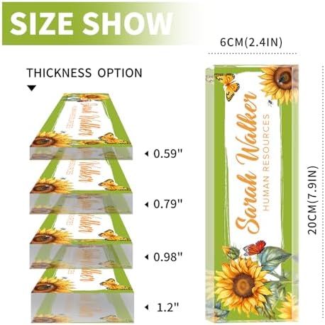 Custom Name Plate for Desk - Desk Name Plate Personalized - Acrylic Office Desk Accessories - Appreciation Gifts for Coworkers Employee Teacher Staff Boss - Office Decor for Women Men (Sunflowers C) - Image 6