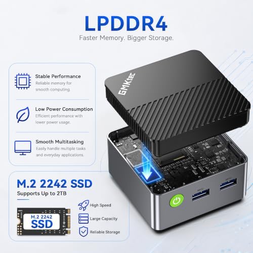 GMKtec G5S Mini PC Intel N5095 8GB LPDDR4 128GB SSD Desktop Computer - Image 2