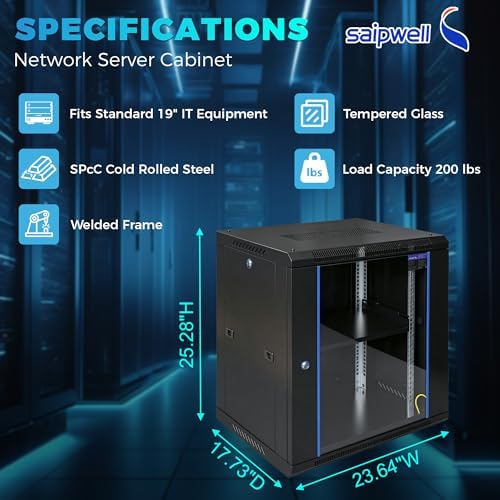 12U Rack, 17.7 Inch Depth Server Rack Network Cabinet for Home Lab - Image 2