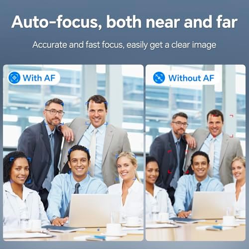 4K Webcam for PC with Dual Microphones, Autofocus USB Camera with Privacy Cover and Auto Light Correction, Plug and Play for Laptop, Mac, Zoom, Teams, Video Calls and Streaming - Image 3