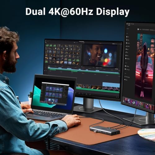 UGREEN USB C Docking Station Dual Monitor, 10-in-1 Laptop Dock with 2 HDMI - Image 3