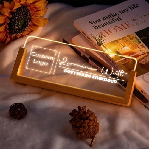 Custom Desk Name Plate,Light Up Acrylic Office Sign, Personalized Gift for Boss Coworker Teacher, Employee Appreciation Award, Home Office Decor - Image 4