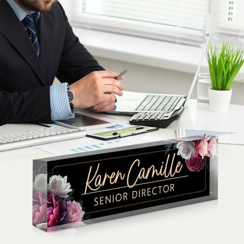 Custom Office Name Plate for Desk - Name Plate Personalized Gifts for Coworkers, Boss, Teacher, Social Worker - Acrylic Office Desk Decor for Women Men - Employee Appreciation Gifts (black) - Image 7