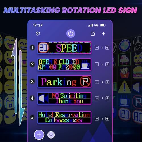 RAYHOME Dual Row P5 Huge Bright Advertising Programmable LED Sign, 31''x8'' Flexible Digital Scrolling Light Sign Custom Text Message Pattern LED Display for Store Car Hotel. - Image 5