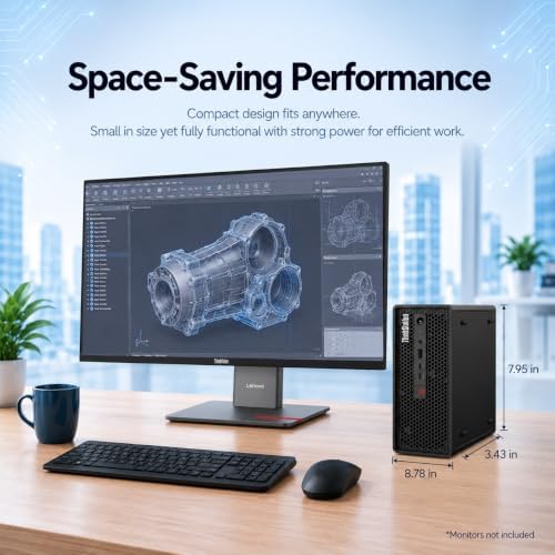 Lenovo ThinkStation P3 Ultra SFF Gen 2 Mini Workstation Tower Desktop (Intel Core Ultra 7 265, 64GB DDR5, 2TB SSD, NVIDIA RTX A400) 8K Display, Engineer, Business PC, 3-Yr Warranty, Win 11 Pro - Image 6