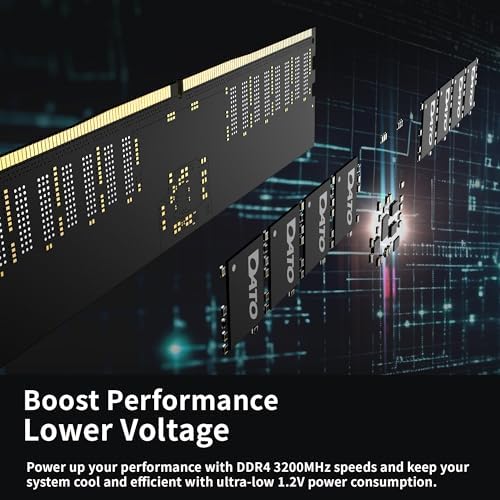 DATO 32GB (16GBx2) RAM, DDR4 3200MHz PC4-25600 CL22 1.2V 288-Pin Non-ECC unbuffered dimm, Desktop Memory Module - Image 5